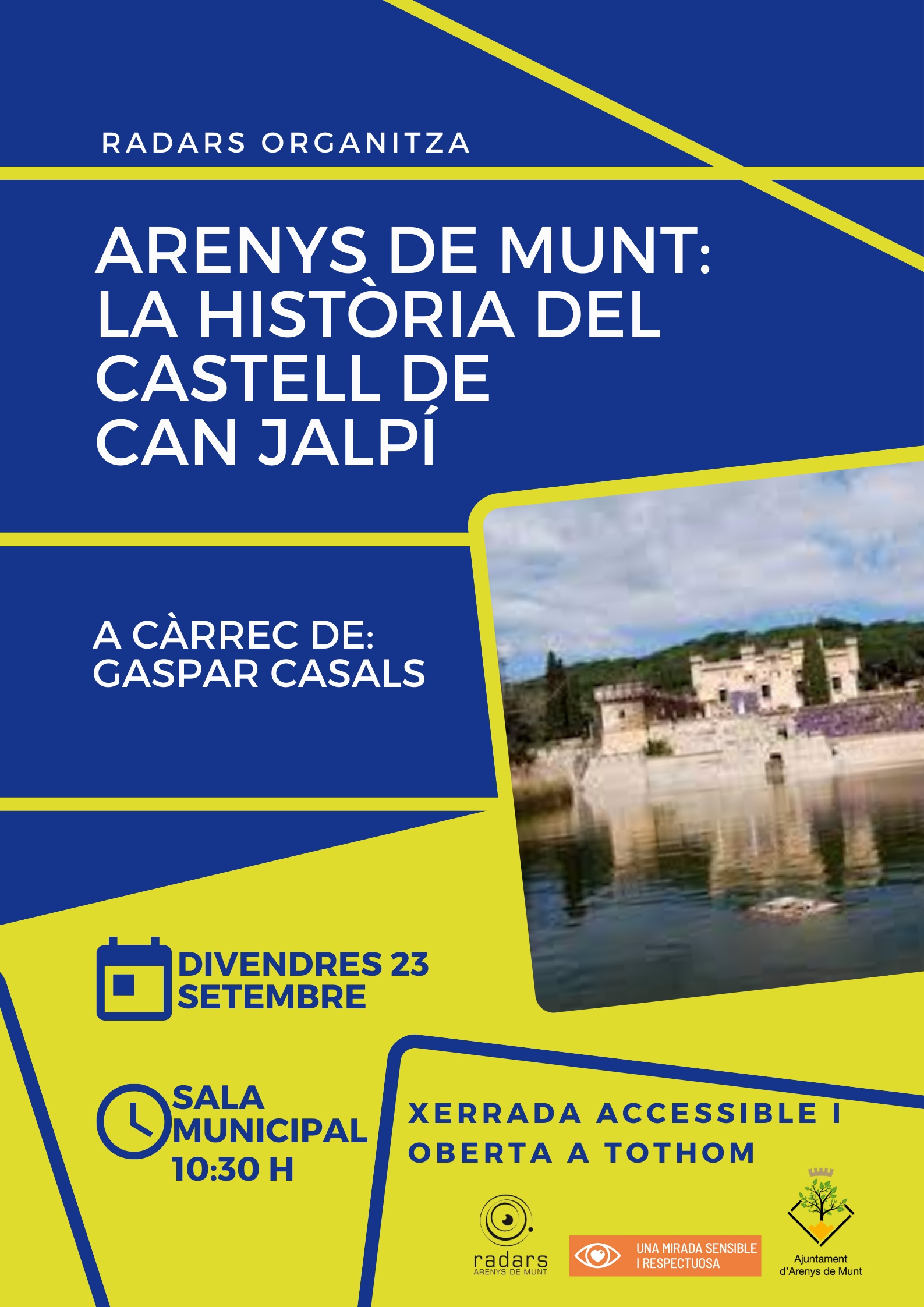 Cartell Radars Xerrada història castell Can Jalpí 23-9-22