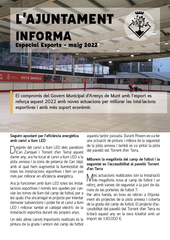 L'Ajuntament Informa Especial Esports, maig 2022
