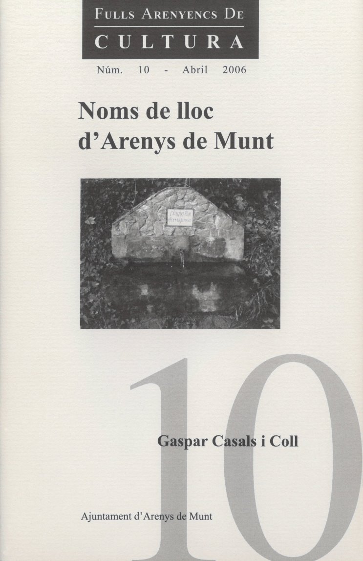 Gaspar Casals i Coll - Noms de lloc d'Arenys de Munt