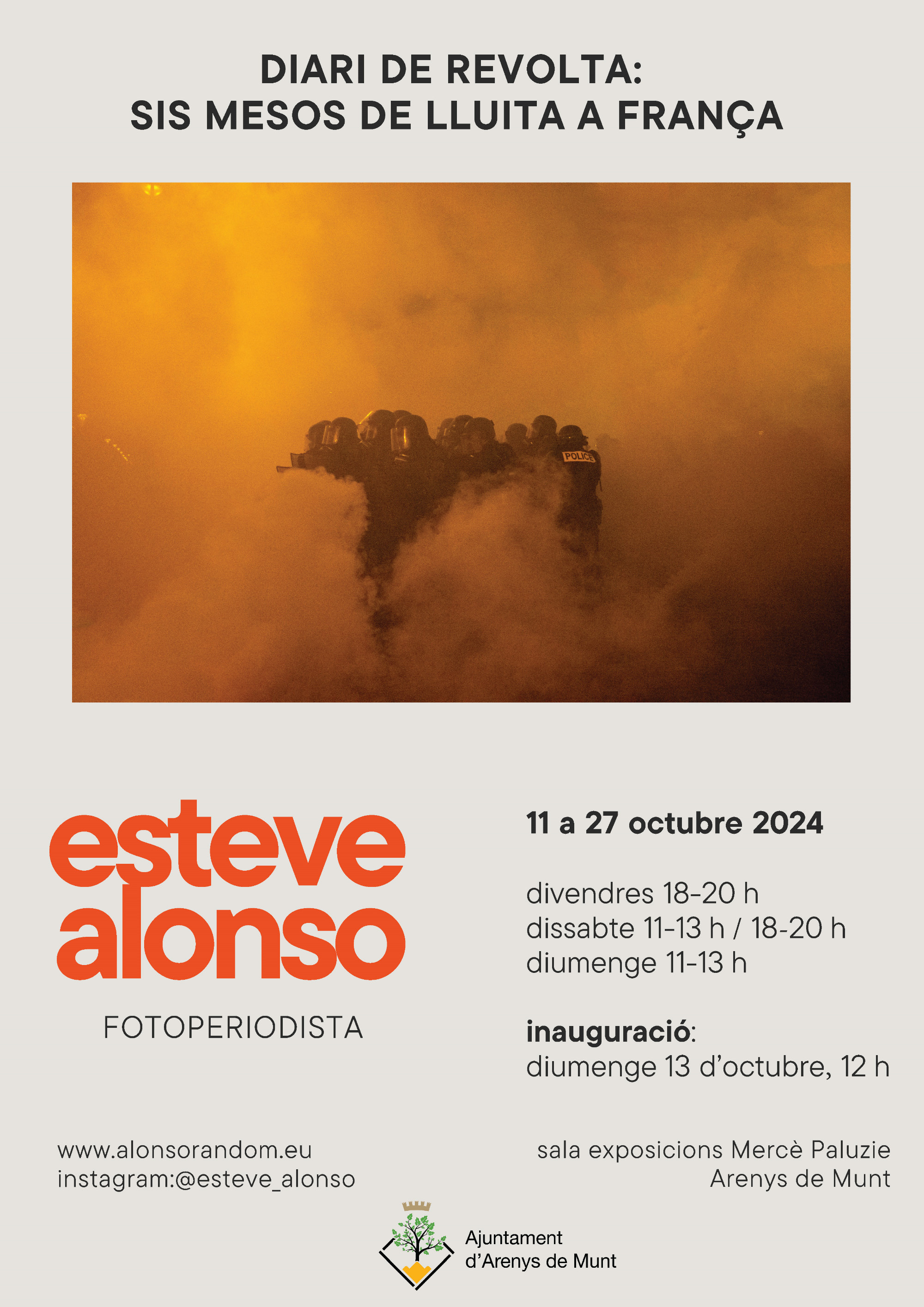 Cartell Exposició 'Diari de revolta' d'Esteve Alonso octubre 2024