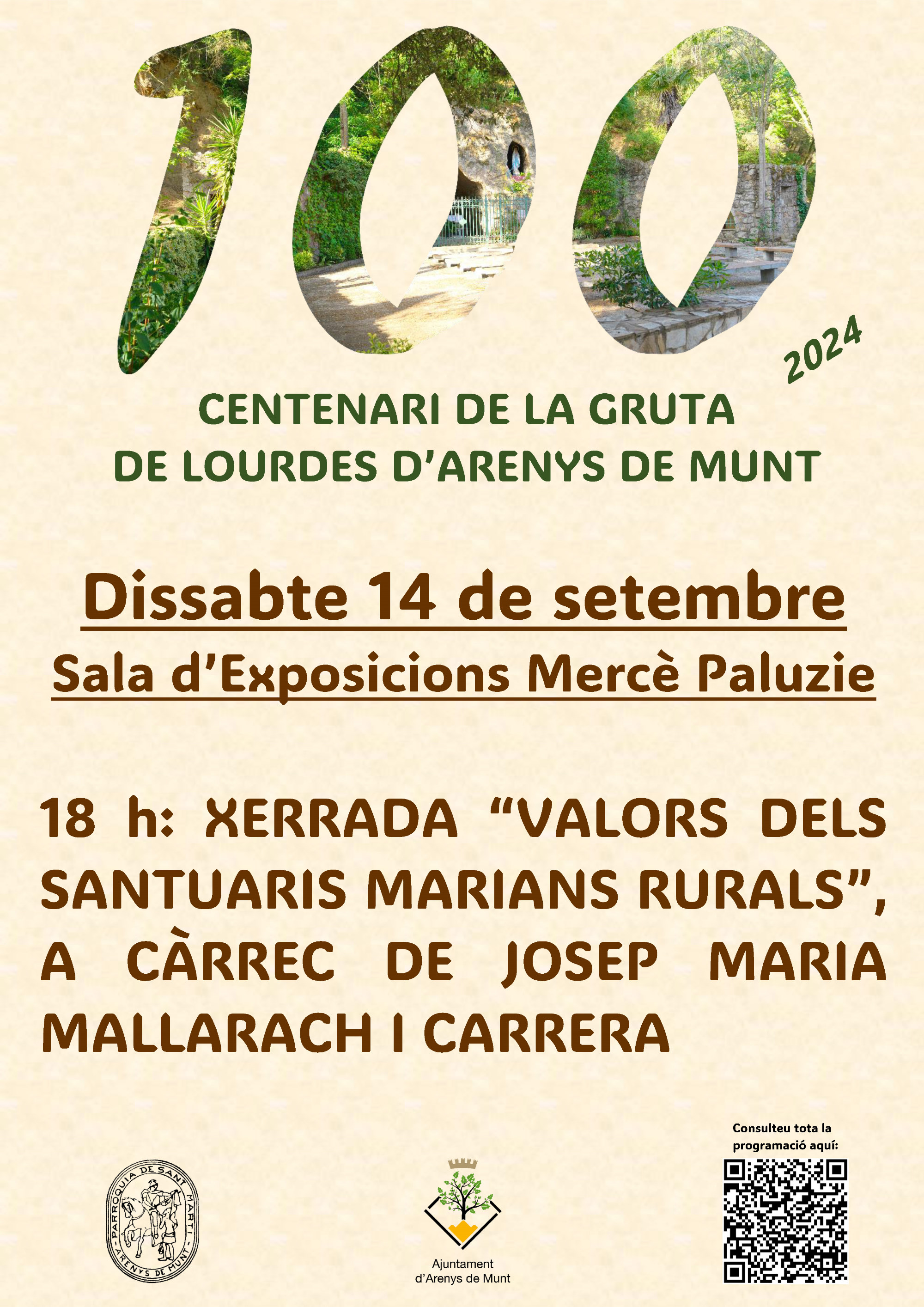 Cartell Centenari de la Gruta de Lourdes 24-09-14