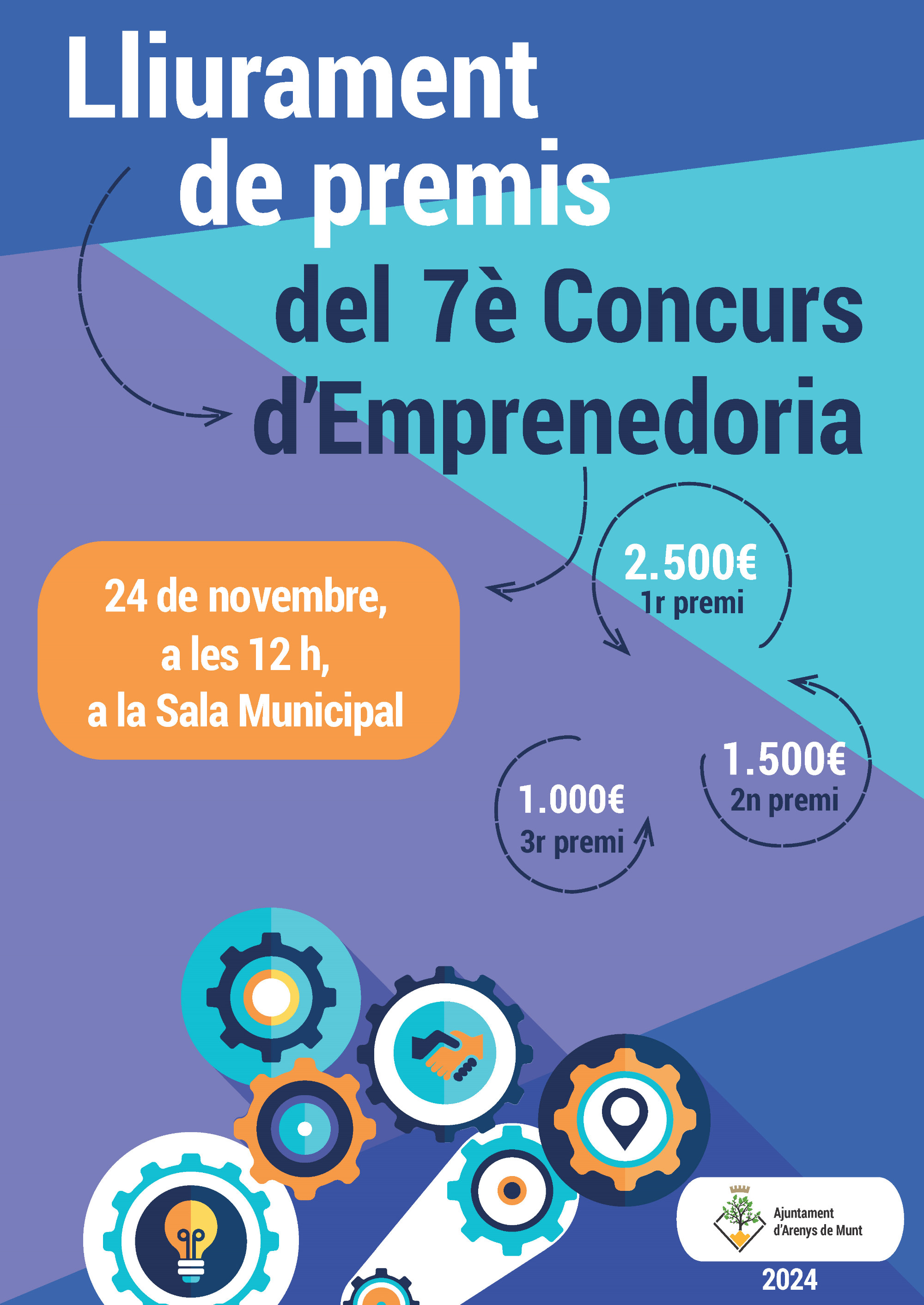 Cartell Lliurament de premis 7è Concurs d'Emprenedoria 2024