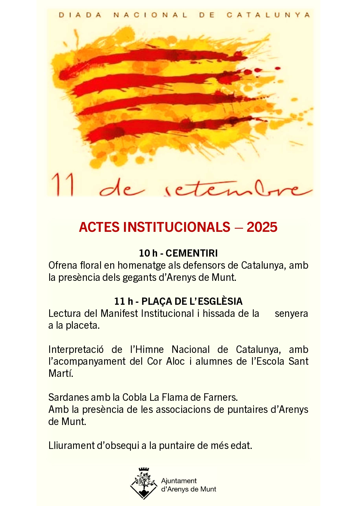 Diada Nacional de Catalunya - dijous 11 de setembre de 2025