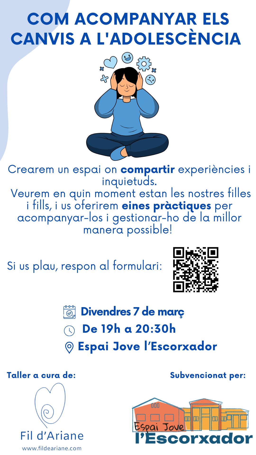 Cartell Taller com acompanyar els canvis a l'adolescència 7-3-25