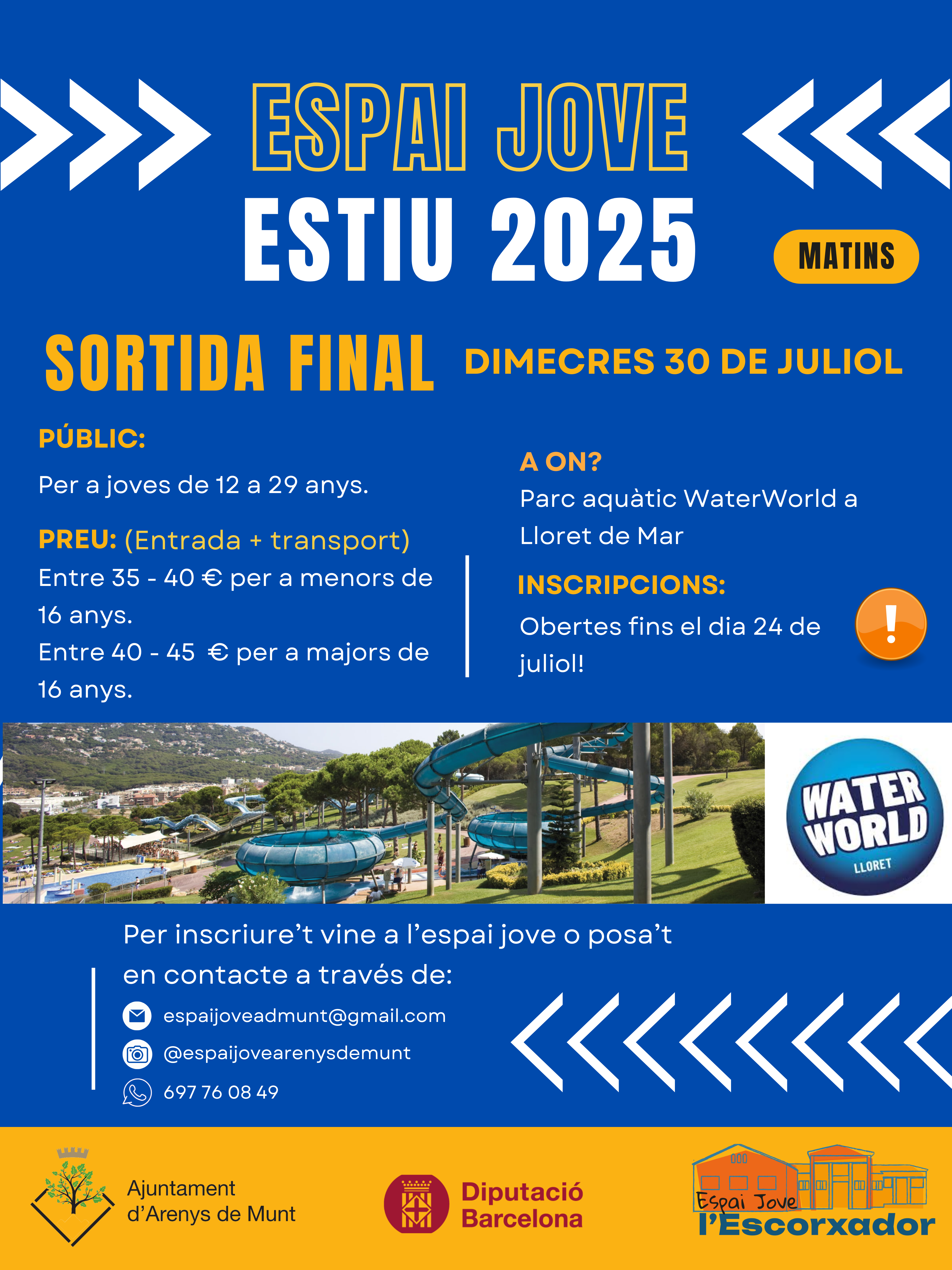 Sortida Water World Espai Jove