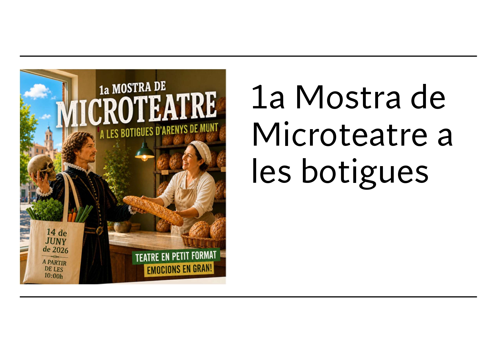 Arenys de Munt acull la Primera Mostra de Microteatre a les botigues