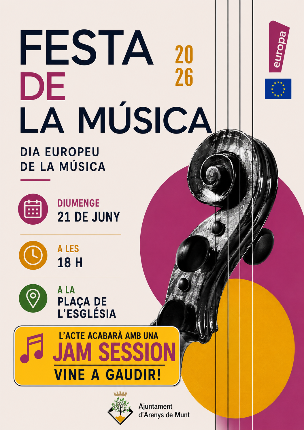 Dia europeu de la m&uacute;sica 2026