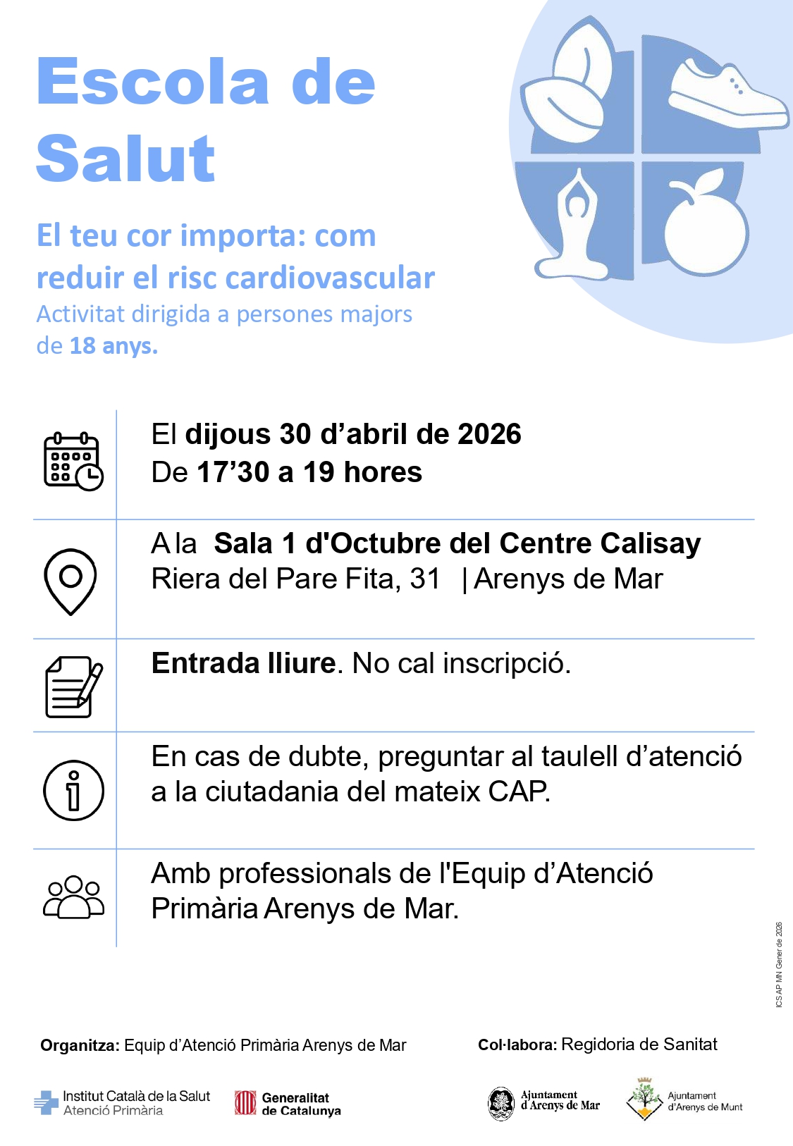 Xerrada de l'Escola de Salut: El teu cor importa. Com reduir el risc cardiovascular