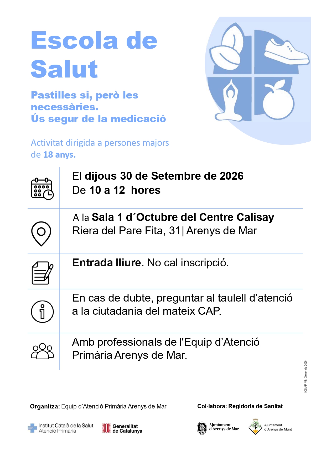 Xerrada Escola de Salut - Pastilles si, però les necessàries.