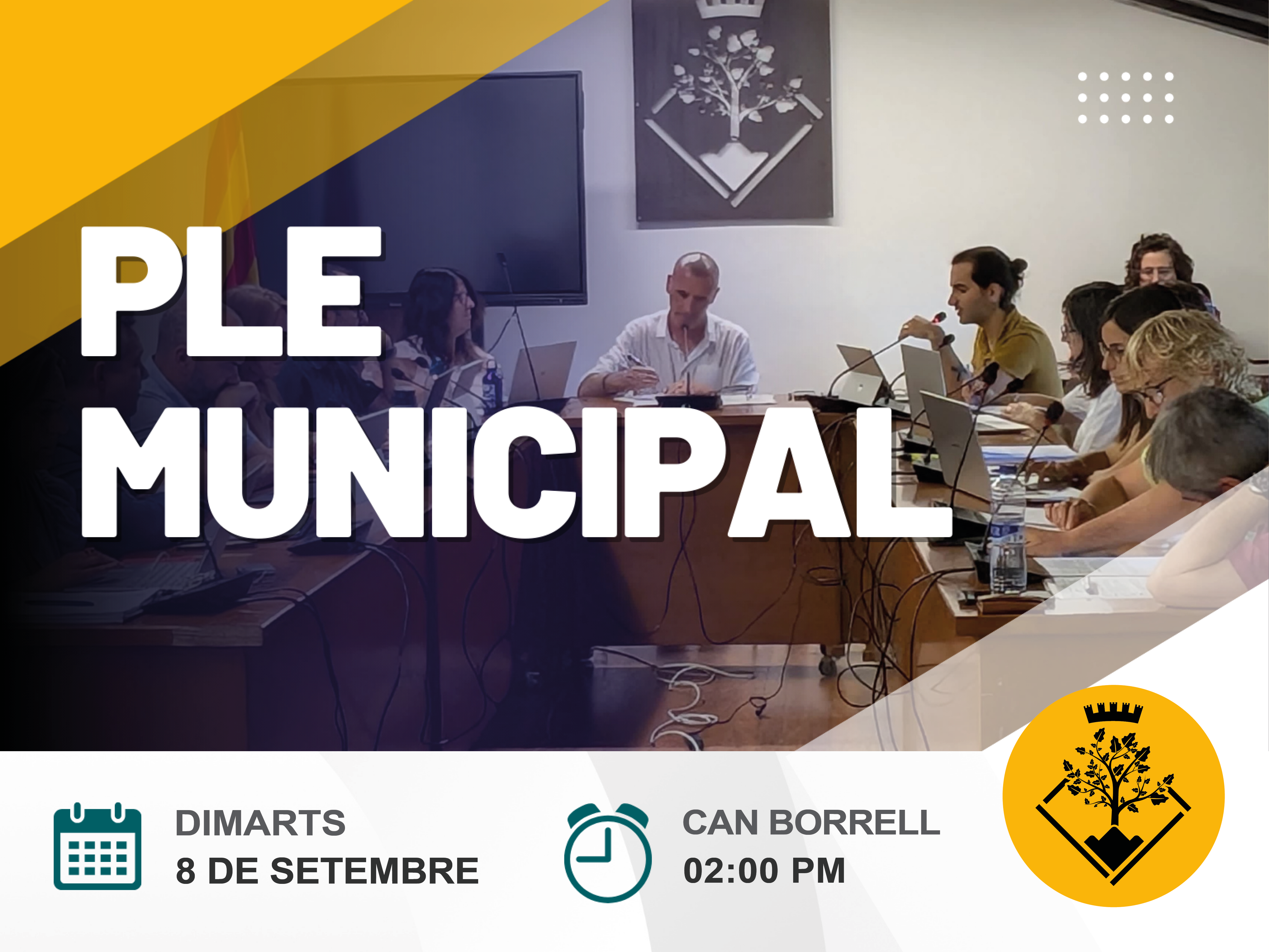 Ple ordinari el dimarts 8 de setembre