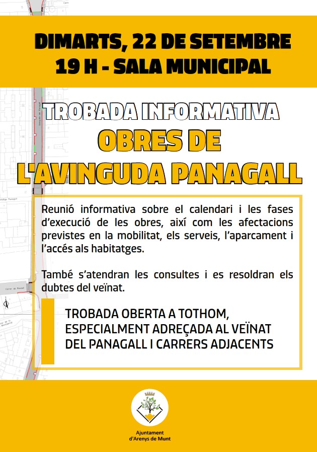 L'Ajuntament organitza una trobada informativa sobre les obres de l'Avinguda Panagall